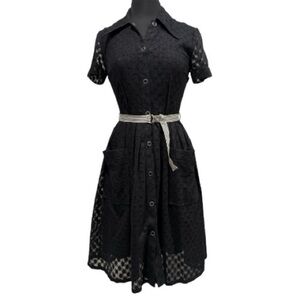Plenty by Tracy Reese Black Lace Retro Shirtwaist Dress Size 6